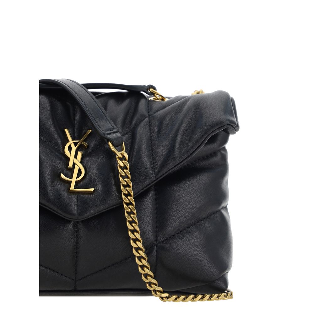 Saint Laurent Schwarze Lamm-Umhängetasche Ovis Aries Aries
